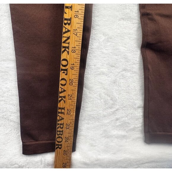 ~NWT PLT~ Seamless High Waist Gym Leggings Dark Brown Sz M Womens Activewear - Picture 5 of 7